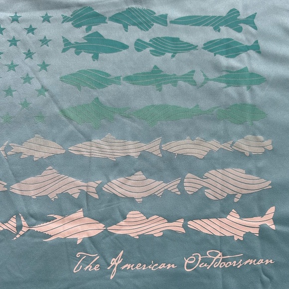 The American Outdoorsman UPF 50 Men's Fish US Flag Graphic Shirt. Men’s XXL - Picture 7 of 13